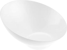 img 1 attached to Majestic Settings 5-Pack Disposable White Angled Plastic Serving Bowls for Parties: Square Disposable Snack and Salad Bowls with Large 60 oz Capacity in White