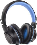bestgot s1 bluetooth headphones: wireless over-ear foldable headset with built-in mic, soft memory-protein earmuffs for pc/phone/tablets/tv - black/blue logo