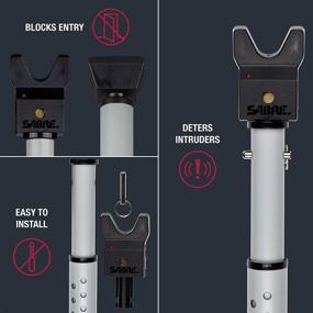 img 2 attached to 🚪 SABRE Door Security Bar: Vibration Alarm, 115 dB, Audible up to 1,100 Feet, Fits Most Doors, Collapsible, 20 Gauge Steel