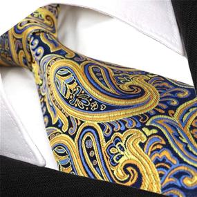 img 2 attached to Yellow Paisley Wedding Necktie: Fashion Accessories for Men - Ties, Cummerbunds & Pocket Squares