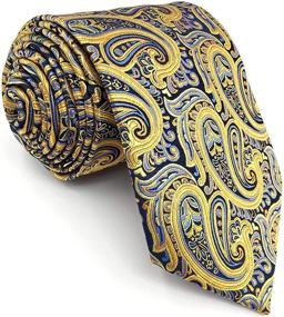 img 4 attached to Yellow Paisley Wedding Necktie: Fashion Accessories for Men - Ties, Cummerbunds & Pocket Squares