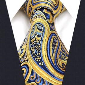 img 3 attached to Yellow Paisley Wedding Necktie: Fashion Accessories for Men - Ties, Cummerbunds & Pocket Squares