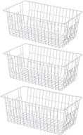 🗄️ efficient kitchen and pantry storage: sanno large freezer baskets - set of 3 metal wire organizer bins for food, fruit, and more логотип