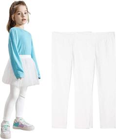 img 4 attached to 2-Pack White Kids Bron Toddler Leggings in Girls' Clothing