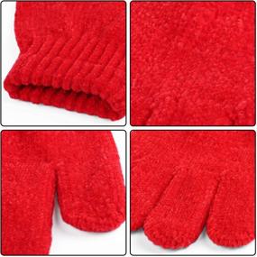 img 2 attached to Cooraby 12 Pairs Kids Warm Chenille Cashmere Gloves: Stretchy Knitted Gloves for Boys and Girls - Winter Essential!
