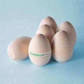 img 1 attached to 🥚 4.25 inch Wooden Goose Eggs for Easter Egg Hunt, Crafts, and Decorations - CraftpartsDirect.com - Pack of 2