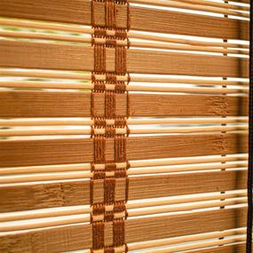 img 2 attached to 🪟 ALEKO BBL36X72BR Light Brown Bamboo Roman Window Blinds - 36 X 72 Inches, Wooden Roll Up Design with Light Filtering Shades and Privacy Drape