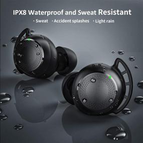 img 2 attached to AMINY U-Air6 Wireless Earbuds Bluetooth - IPX8 Waterproof Sport Bluetooth Earphones with 100Hrs Playtime, Touch Control, Built-in Mic - In-ear Wireless Headphones