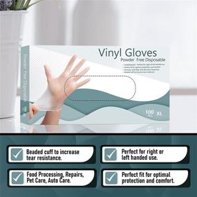 img 1 attached to Latex-Free Vinyl Disposable Gloves, Small Size, Comfortable and Powder-Free