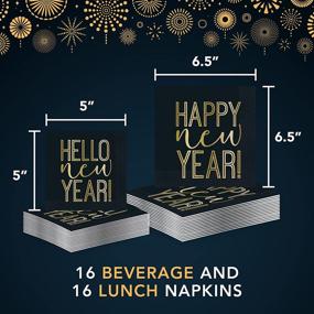 img 3 attached to 🎉 Exclusive Roaring New Year's Celebration Bundle: Party Dinnerware Set, Tablecloth, Luncheon & Beverage Napkins, Disposable Dinner Plates - NYE Supplies for an Unforgettable Event