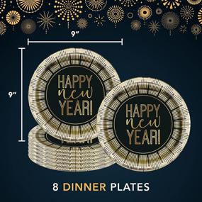 img 2 attached to 🎉 Exclusive Roaring New Year's Celebration Bundle: Party Dinnerware Set, Tablecloth, Luncheon & Beverage Napkins, Disposable Dinner Plates - NYE Supplies for an Unforgettable Event