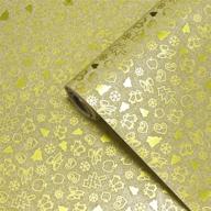🌼 toduso golden glittery self adhesive wrapping paper: cute flower print contact paper for diy gifts & decorations - 17.7”x118” roll logo
