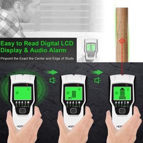 img 1 attached to 🔍 Enhanced 5 in 1 Electronic Wall Scanner for Accurate Detection of Wood, Metal, and AC Wire with Battery, HD LCD Display, and Audio Alarm