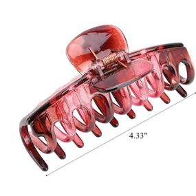 img 1 attached to 🦋 Large 4-inch Hair Clips with 8 Vibrant Colors - Durable Acrylic Hair Clamps for Women with Strong Hold - Ideal Butterfly Hair Clip for Thick Hair