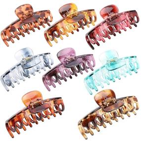 img 4 attached to 🦋 Large 4-inch Hair Clips with 8 Vibrant Colors - Durable Acrylic Hair Clamps for Women with Strong Hold - Ideal Butterfly Hair Clip for Thick Hair