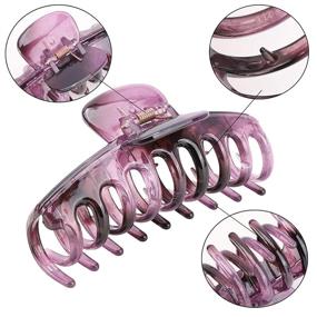 img 3 attached to 🦋 Large 4-inch Hair Clips with 8 Vibrant Colors - Durable Acrylic Hair Clamps for Women with Strong Hold - Ideal Butterfly Hair Clip for Thick Hair