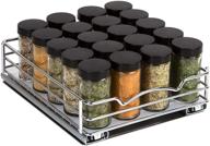 🌶️ chrome pull out spice rack organizer for cabinet – heavy duty with 5-year limited warranty (8-3/8"w x 10-3/8"d x 2-1/8"h) – slide out for upper kitchen cabinets and pantry – perfect for spices, sauces, canned food, and more! logo