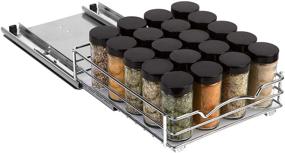 img 2 attached to 🌶️ Chrome Pull Out Spice Rack Organizer for Cabinet – Heavy Duty with 5-Year Limited Warranty (8-3/8"W x 10-3/8"D x 2-1/8"H) – Slide Out for Upper Kitchen Cabinets and Pantry – Perfect for Spices, Sauces, Canned Food, and More!