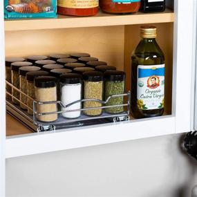 img 3 attached to 🌶️ Chrome Pull Out Spice Rack Organizer for Cabinet – Heavy Duty with 5-Year Limited Warranty (8-3/8"W x 10-3/8"D x 2-1/8"H) – Slide Out for Upper Kitchen Cabinets and Pantry – Perfect for Spices, Sauces, Canned Food, and More!