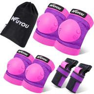 🛡️ kids youth safety gear set: adjustable 3-in-1 protective gear for roller skating, cycling, skateboarding, and more (pink purple, ages 6-13) логотип