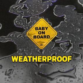 img 1 attached to 🚼 Reflective Safety Baby On Board Car Magnet Signs, 4-Pack, 5x5 inch, Waterproof/Weatherproof, Golden Yellow - Improve your SEO