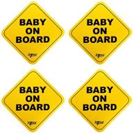 🚼 reflective safety baby on board car magnet signs, 4-pack, 5x5 inch, waterproof/weatherproof, golden yellow - improve your seo logo