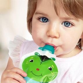 img 2 attached to ChooMee SoftSip Food Pouch Caps, 4 Vibrant Colors 🍼 + White Case, Spill Prevention and Mouth Protection for Kids