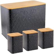 stainless steel hausroland bread box: stylish kitchen counter storage for loaves, pastries, and dry food (black, gs-03052-a405) logo