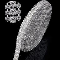 💎 sparkling 3 yards crystal rhinestone close chain trim - perfect for crafts (white/silver base, 3yd x 0.47in) logo