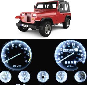 img 4 attached to 🚙🏅 Премиумный комплект WLJH полного освещения панели инструментов Full LED для Jeep Wrangler 1987-1991 - яркий белый светодиодный дисплей спидометра, тахометра, давления масла, топлива, температуры, замена лампочки индикатора часов