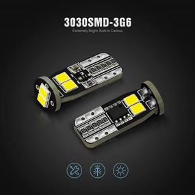img 3 attached to SIRIUSLED N6 194 LED Bulbs for Car Interior & License Plate - Ultra Bright 3030 Chipset, Xenon White, 6000K - Pack of 2