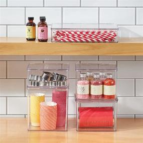 img 2 attached to 🍱 mDesign Stackable Kitchen Pantry/Refrigerator Food Storage Container - Clear, BPA Free, Small Size