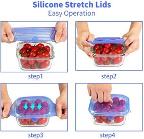 img 1 attached to 🍽️ 18 Pack Silicone Stretch Lids - Reusable Bowl Covers for Food Container, Freezer & Microwave Safe - 6 Sizes Included
