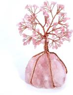 🌹 natural rose quartz money tree – feng shui wealth ornament with healing crystals: enhance prosperity energy, tree of life tumbled stones, crystal quartz office & living room table decoration for good luck, health, and wealth – ideal figurine gift logo