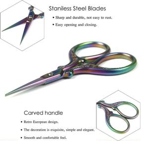 img 1 attached to BIHRTC Sewing Scissors Set - 5 Inch Sewing Scissors and 3.6 Inch Small Embroidery Scissors: Stainless Steel Craft Tools for Crafting, Needlework, and DIY