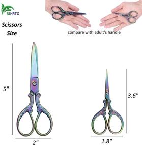 img 3 attached to BIHRTC Sewing Scissors Set - 5 Inch Sewing Scissors and 3.6 Inch Small Embroidery Scissors: Stainless Steel Craft Tools for Crafting, Needlework, and DIY