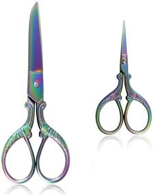 img 4 attached to BIHRTC Sewing Scissors Set - 5 Inch Sewing Scissors and 3.6 Inch Small Embroidery Scissors: Stainless Steel Craft Tools for Crafting, Needlework, and DIY