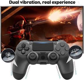 img 2 attached to 🎮 Molgegk Wireless Controller PS4 Replacement Part Gamepad Joystick +Dual Vibration & Charging Cable - Black