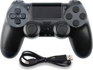 🎮 molgegk wireless controller ps4 replacement part gamepad joystick +dual vibration & charging cable - black logo