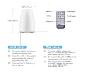 img 4 attached to 🌬️ XINGFENSIFNE 300ml Cool Mist Humidifiers for Bedroom: Aromatherapy Diffuser with Remote Control, Night Light, and Timer