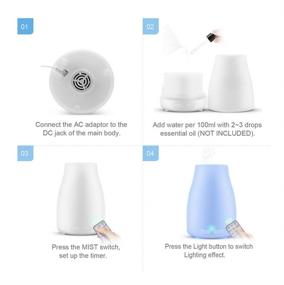 img 3 attached to 🌬️ XINGFENSIFNE 300ml Cool Mist Humidifiers for Bedroom: Aromatherapy Diffuser with Remote Control, Night Light, and Timer