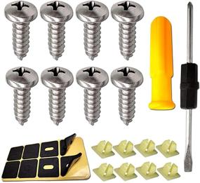 img 1 attached to 🔩 8-Piece Rust Resistant Stainless Steel License Plate Screw Kit - M6x20 Self-Tapping Phillips Pan Head Sheet Metal Screws for Securing License Plate Frame