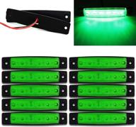 ๐ฆ 10x 6 led clearance truck bus trailer side marker indicators green light 12v - tail/stop lamp logo
