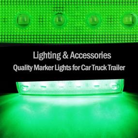 img 1 attached to 🚦 10x 6 LED Clearance Truck Bus Trailer Side Marker Indicators Green Light 12V - Tail/Stop Lamp
