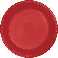 🍽️ creative converting 50-count touch of color plastic dinner plates, classic red 8.75" - premium quality disposable plates for elegant events logo