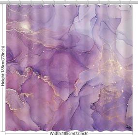 img 1 attached to 🛀 Allenjoy Purple Marble Shower Curtain: Lavender Gold Colorful Pattern Texture Abstract Fabric Bathroom Curtains, Ink Art Painting Decor, Durable Bathtub Showers Decor with 12 Hooks, 72x72 Inch