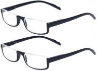 👓 half moon frame reading glasses with spring hinge for men and women - kerecsen 2 pair readers logo