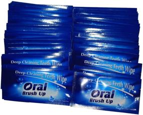 img 4 attached to Convenient Mint Flavor Finger Teeth Wipes - Pack of 100, Dark Blue
