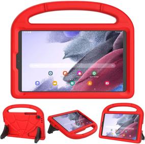 img 4 attached to 👧 Kid-Proof Samsung Galaxy Tab A7 Lite 8.7 Inch Case - Lightweight, Shockproof, Cute Cover with Handle Kickstand in Red