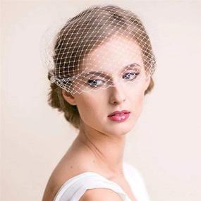 img 4 attached to 💍 Vintage Wedding Bride Tulle Veils with Hair Clips Flapper Fascinators Face Veils Bridal Hair Jewelry - Acenail 20s 50s, for Women and Girls (White)